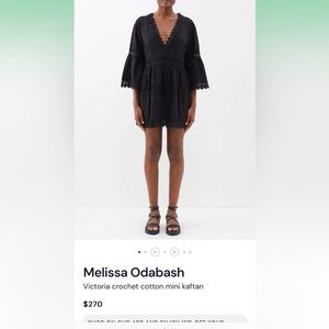 Melissa Odabash Victoria Crochet cotton mini kaftan. Size small